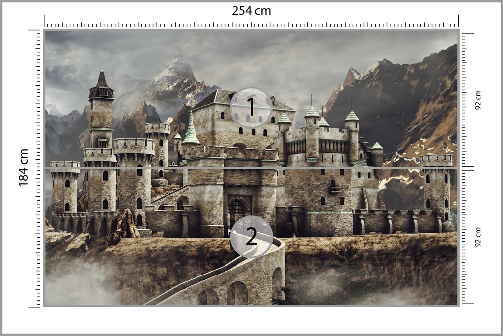 Photomural Medieval Fantasy Castle Self-Adhesive Mural 254x184
