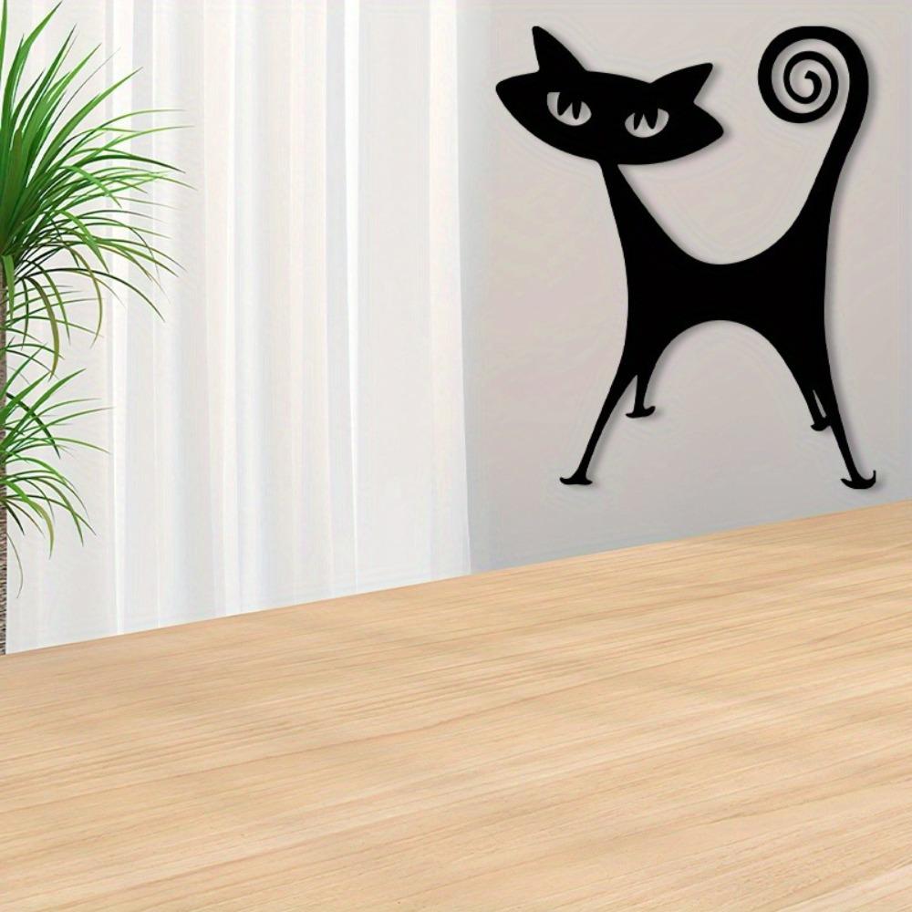 1pc Atomic Cat Metal Wall Art Mural Statue for Living Room Halloween Gift Cat Lovers Powder Coated