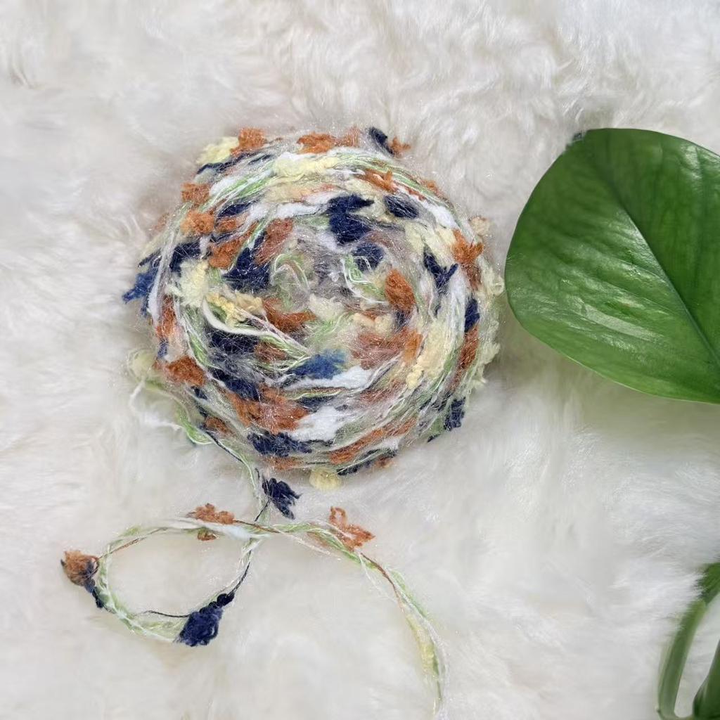50g Variegated Fancy Yarn Mixed Color Nylon Polyester Blend Soft Novelty Textured Bubble Yarn for Knitting DIY Scarves Hats Craf