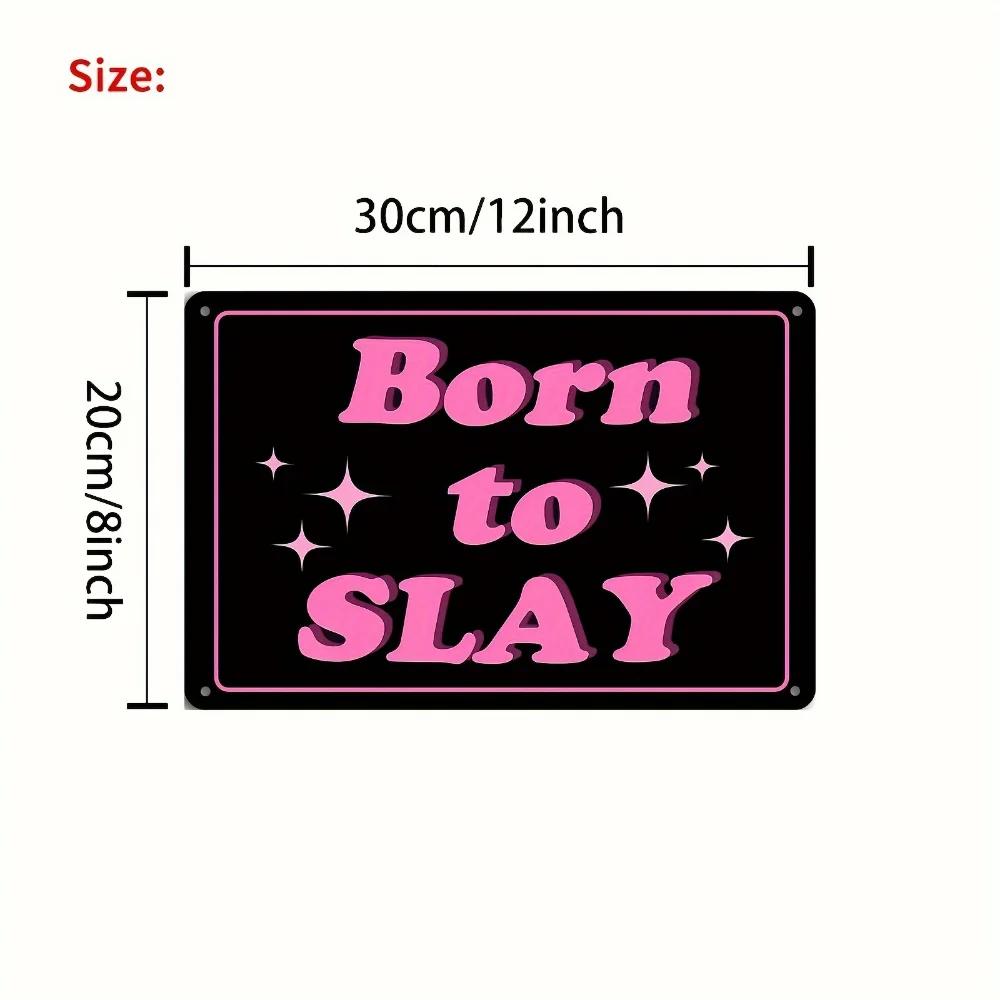 

Рожденный убивать Забавный розовый алюминиевый знак. Идеально подходит для эстетичной комнаты для девочек-подростков, настенное искусство для кокетливой спальни 20x30cm белый