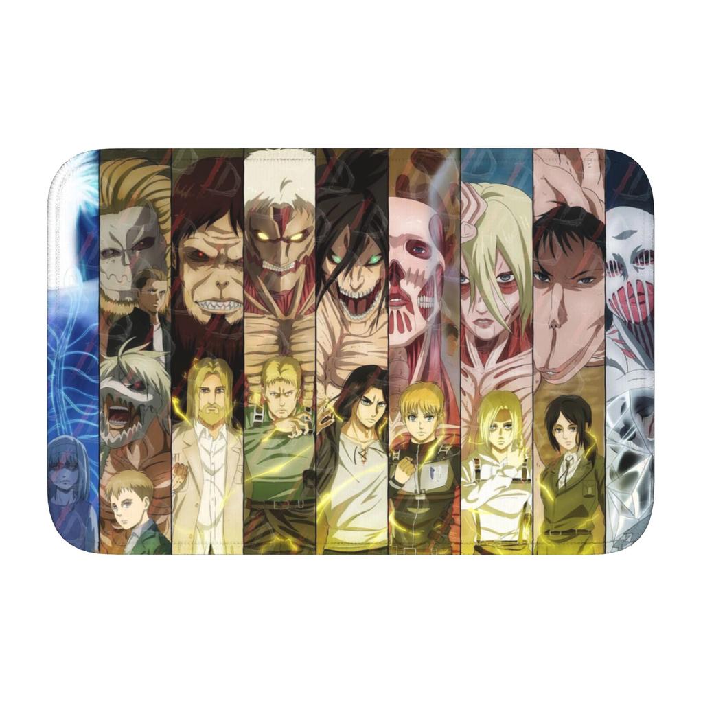 Attackes On Titan Front Door Mat Anti-Slip Indoor Welcome Waterproof  Doormat Living Room  Entrance Rug Carpet Footpad