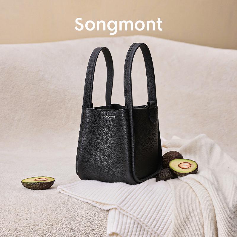 In Stock: Songmont Medium Pine Basket Handbag, Large Capacity Crossbody Bucket Bag
