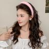Wide Headband Hair Band for Women Face Washing Pink Soft Fabric Hair Accessories No Slip Hairband