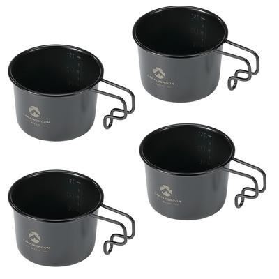 CAMPING MOON Camping Coffee Solo Mug, Small, Black, 4-Piece Set, 160ml SOLO MUG BKS-180-4P