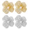 Delicate Flower Cutout Pearls Studs Made from High Quality Alloy with Allergy Resistant Treatments for Comfortable Wear
