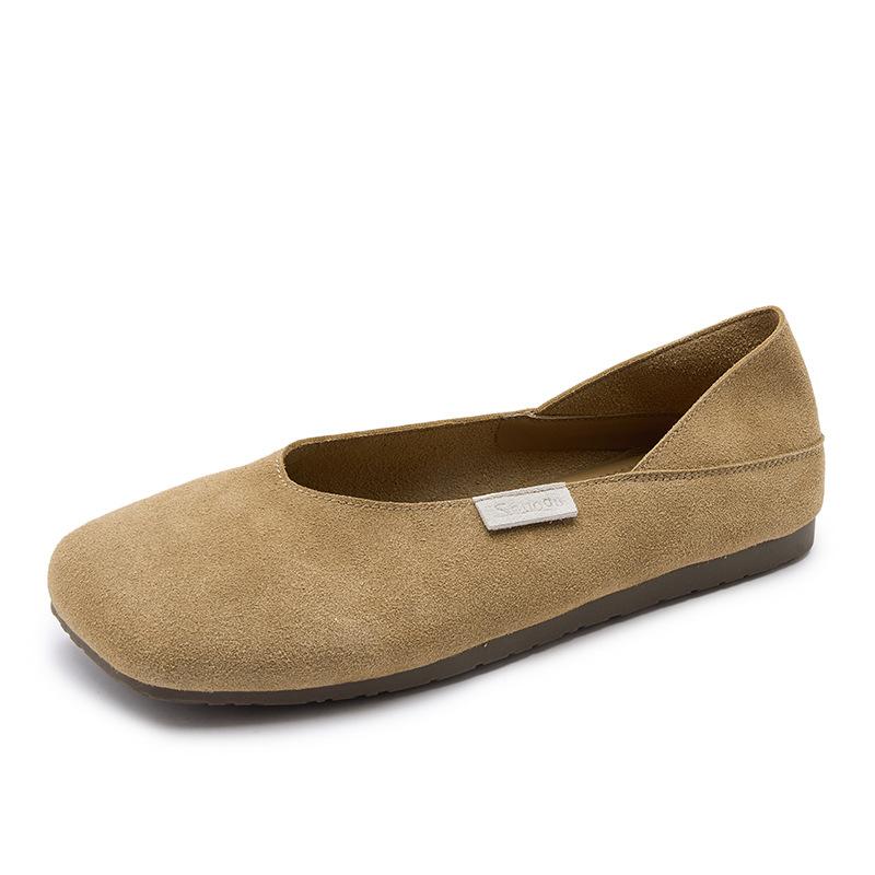 

Shallow single shoes women s Mori retro literary and artistic spring new casual shoes low-top soft sole comfortable one-pedal Doudou shoes 35