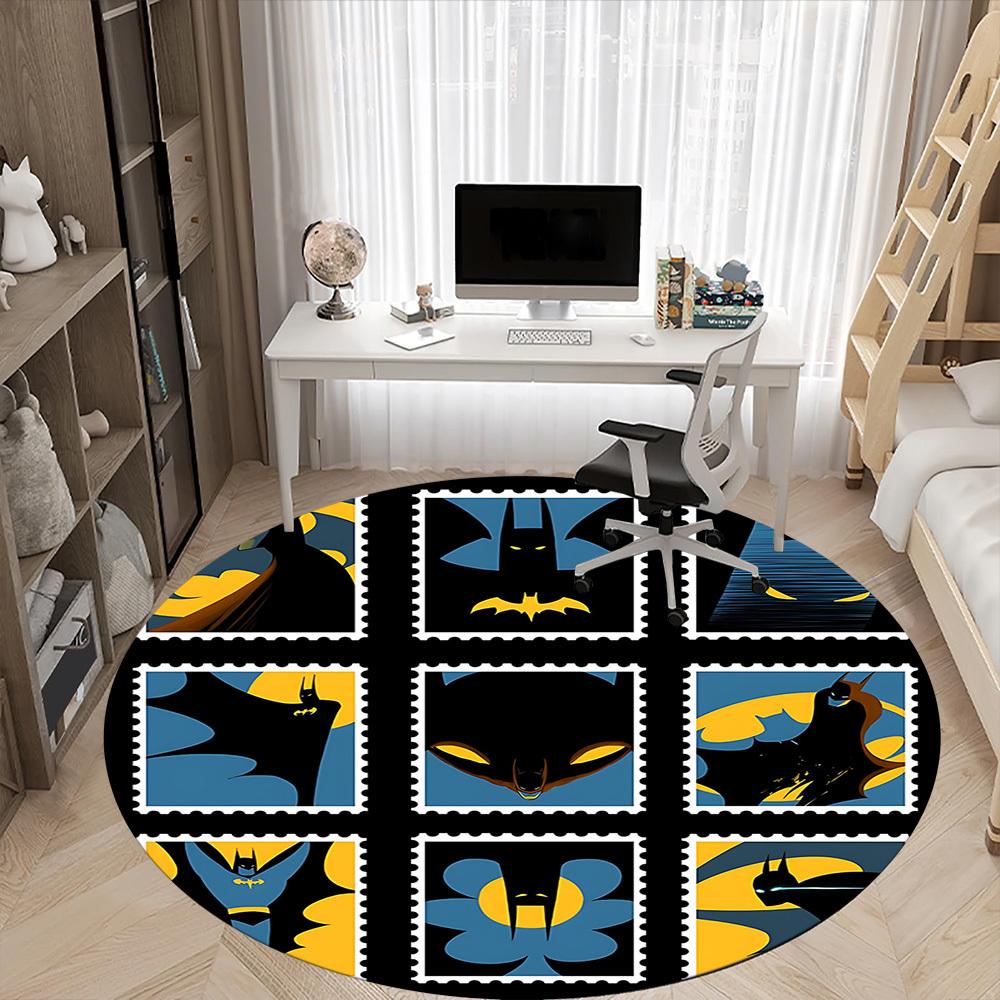 1pc Batman Office Round Area Rug, Under Office Chairs Bedroom Living Room Home Decor, Room Deco, Available in Various Sizes169