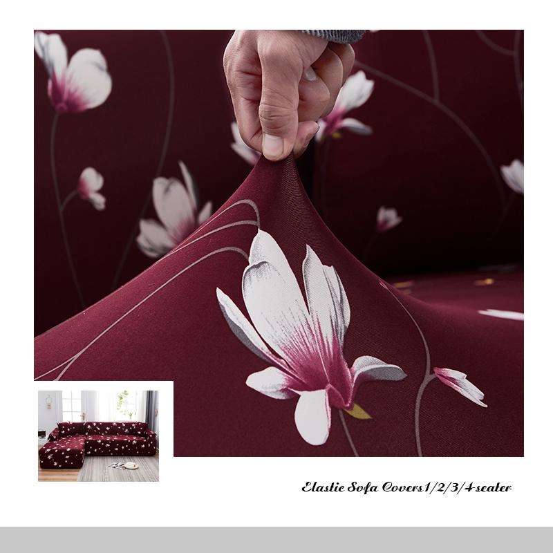 VIP LINK Sofa Cover Elastic Chaise Longue Sofa Cover for Living Room Stretch Covers for Corner Sofa L-shaped Need Buy 2pcs Cover