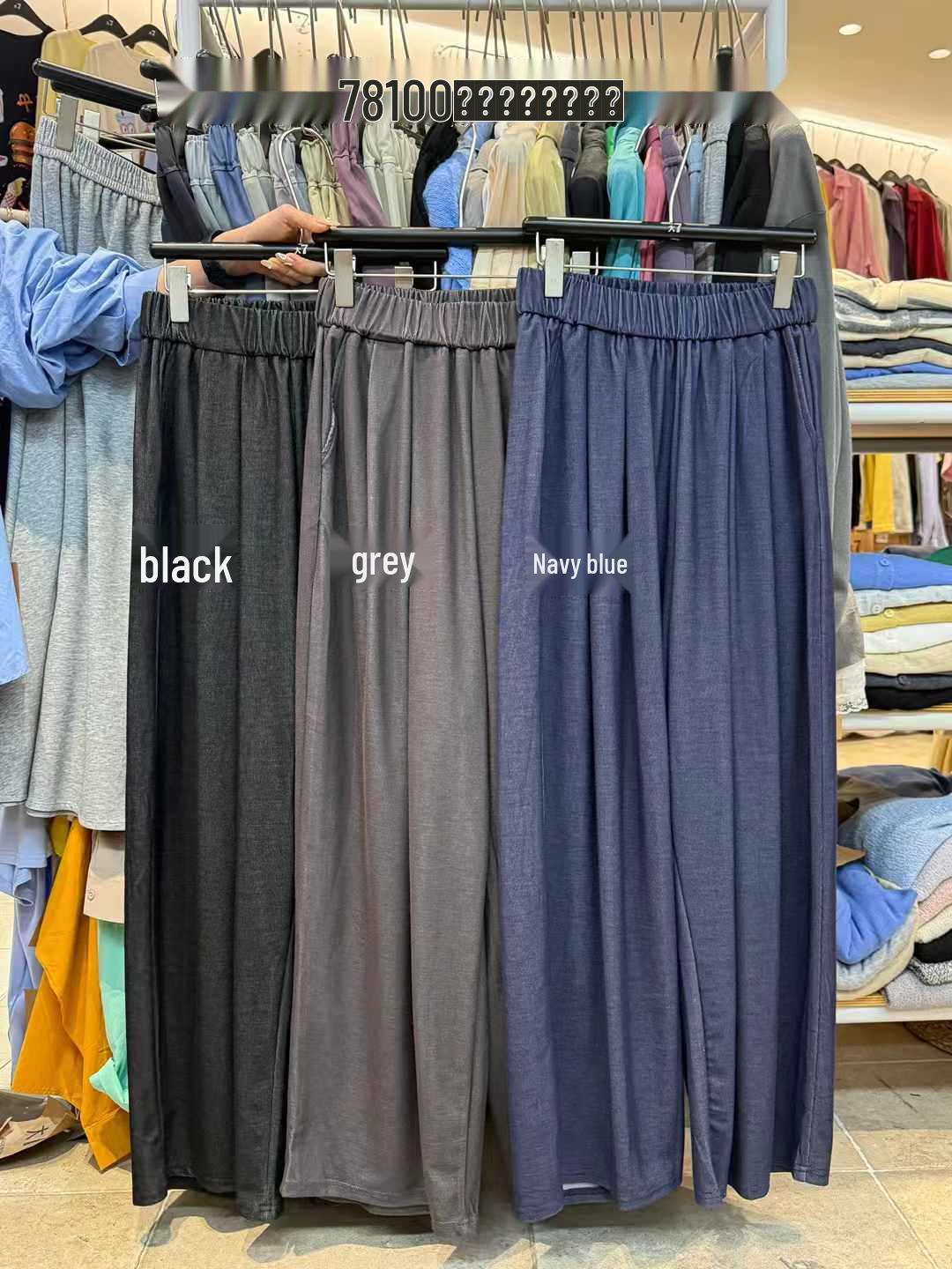 

Женские новые брюки с высокой посадкой в корейском стиле, свободные, больших размеров, повседневные, с широкими штанинами - Коллекция весна/лето Large чёрный