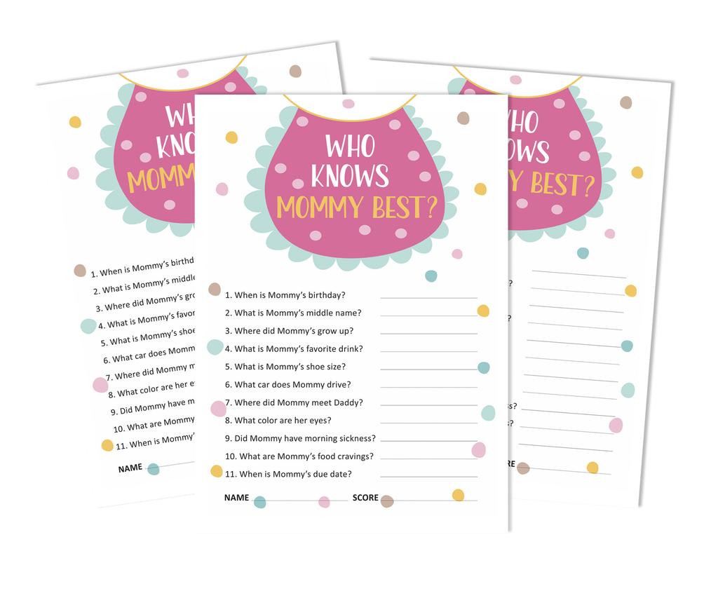 Inkdotpot 50 Advice Cards New Parents for Baby Shower Game Gender Neutral Party Supplies Baby Bib Advice for New Mom & Dad