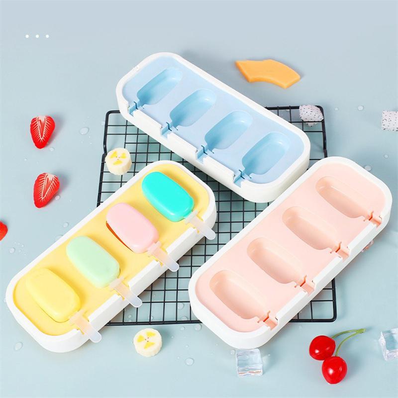 Χαριτωμένα Ζωάκια Σιλικόνης Φόρμα Παγωτού Εύκολες Φόρμες Παγωτού με Καπάκι και Ξυλάκια DIY Σπιτικό Παγωτό Παγωτό Ξυλάκι Φόρμες για Παγωτό