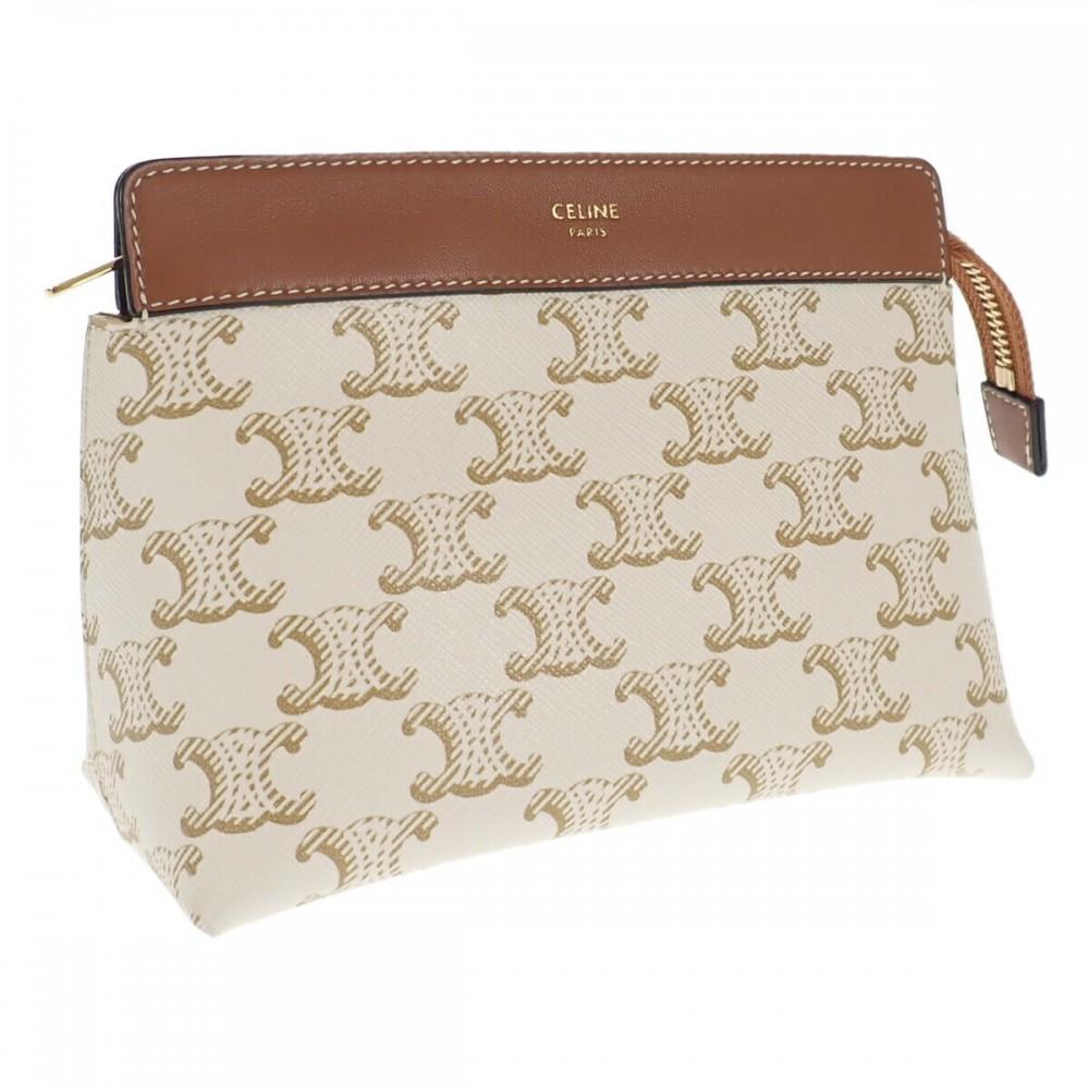 CELINE  10C762DJP.01TA Pouch White Polyurethane/leather Women