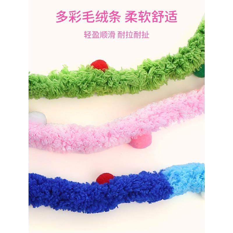 New Pet Products Colorful Plush Strips Funny Cat Stick Cat Toy Bell Decompression Interactive Cat Toy