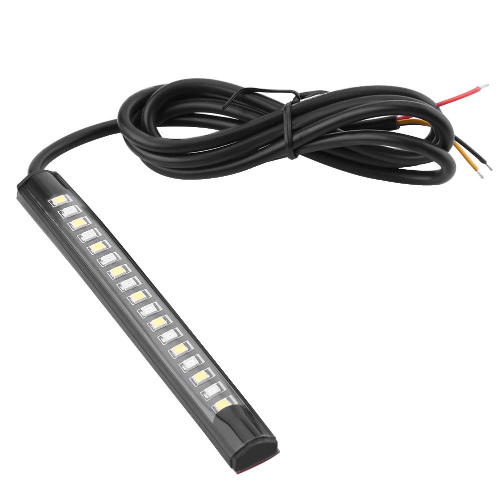 1 Pair Motorcycle Car Flexible 17 SMD LED Tail Light Strip Brake Stop Turn Signal Indicator