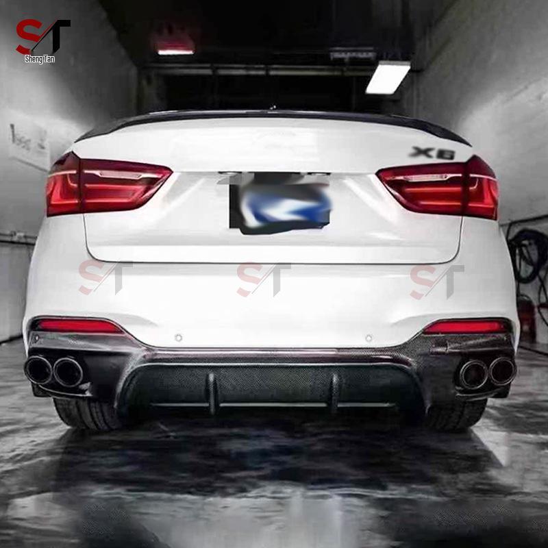 BMW X6 F16 Carbon Fiber Rear Bumper Diffuser 3D Style Lip Kit