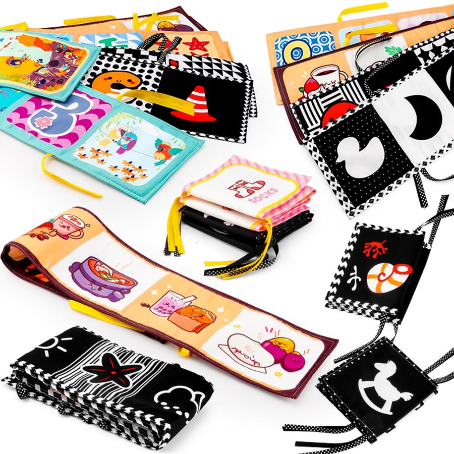Baby Books Toys Baby Books 0-6 Months  Touch and Feel Cloth Crinkle SoftBooks Toys for 0-3-6-12-18 Months Infant NewbornYY20