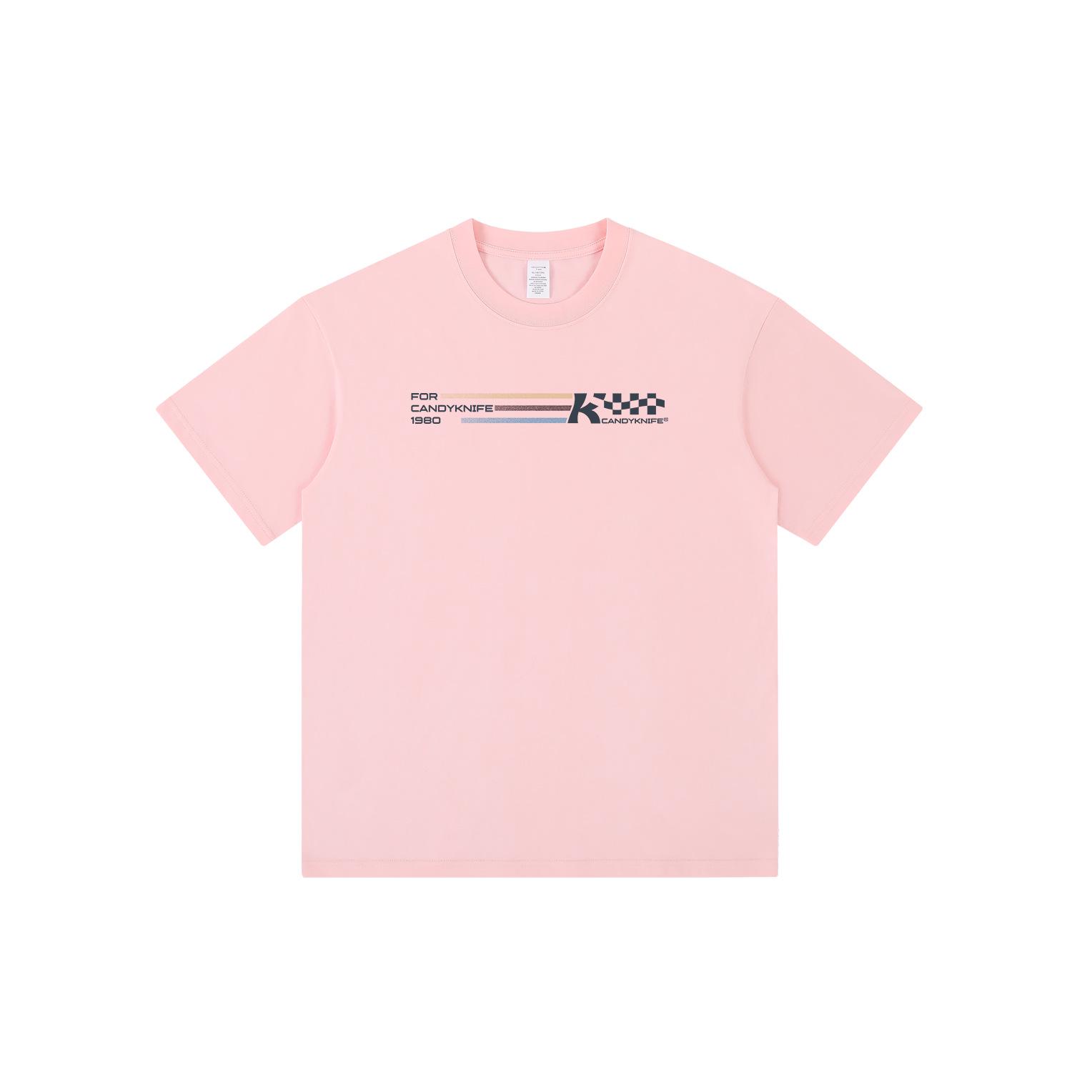 

Унисекс футболка в стиле ретро с градиентным принтом букв: Классический дизайн, модный повседневный крой, короткий рукав 2XL розовый