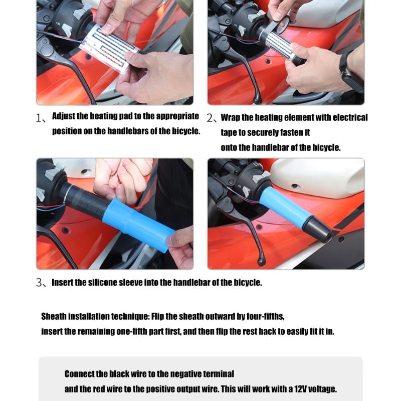 Energy Efficient Heated Handlebar Covers Heated Hand Grips For Motorcycles Snowmobiles With Waterproof Acrylic Material