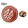 Cast Alloy Lapel Pin Vintage Embossed Pattern Pin, Zinc Suit Polished Edge Metal Button Collar for Men Formal Corsage Coat Decoration 3D