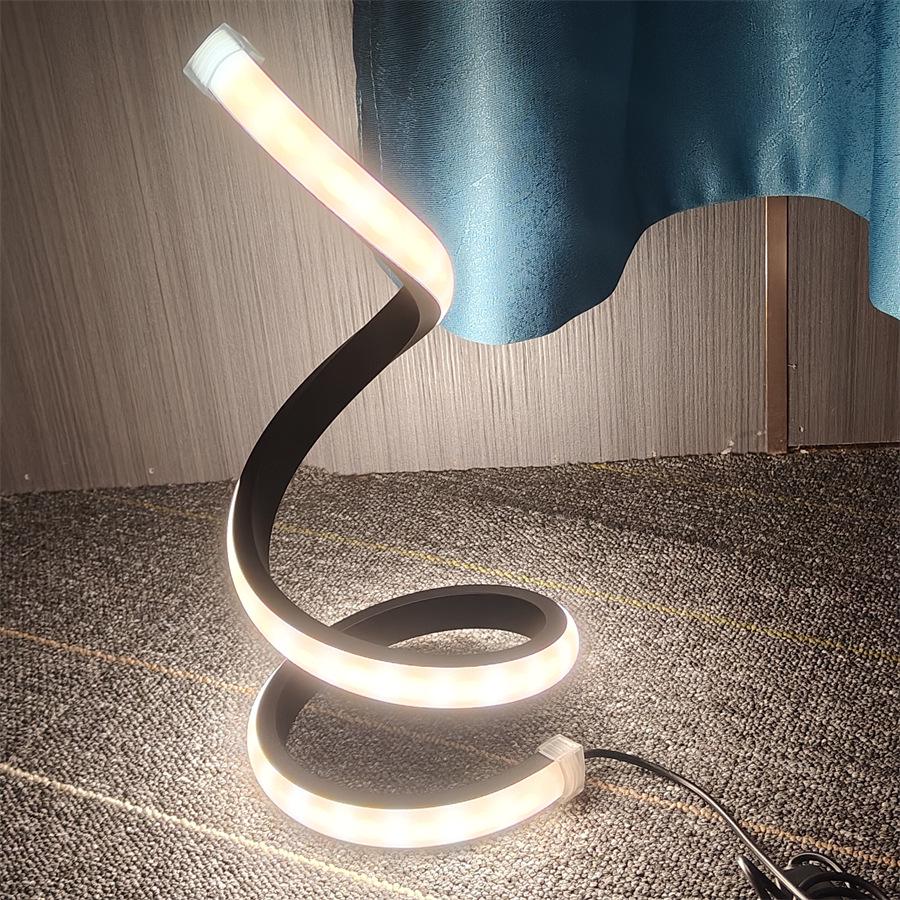 Modern RGB Spiral Table Lamp: 36 Modes, Minimalist Design, USB Plug-in
