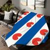 Nation Flag Frisian Flag Blanket For Sofa Office Bed Plane Travel Sleep Read Relax Camping Soft And Warm