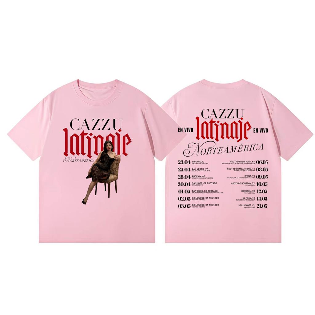 Cazzu Latinaje Tour 2026 Graphic T Shirts Unisex Women Fashion Aesthetic Tshirts Summer Casual Loose 100cotton Tshirt Streetwear