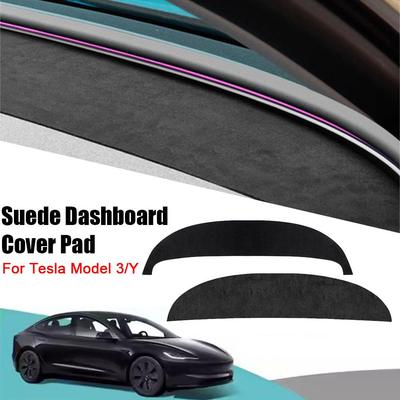 Copertura Tappetino Cruscotto in Camoscio per Tesla MODEL Y Juniper 2025 Parasole Protettore Tappetino Cruscotto Anti-UV Anti-Sole Pad Antiscivolo