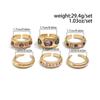 Ingemark 6Pcs Creative Inlaid Purple Rhinestone Opening Ring Set Women 2025 Trendy Simple Metal Finger Rings Jewelry Accessories