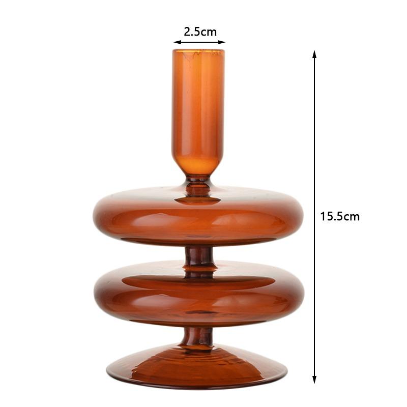 1pc Glass Vases Clear Flower Vase Candle Holders For Wedding Centerpieces Home Decoration Table Centerpieces Candlestick Holder