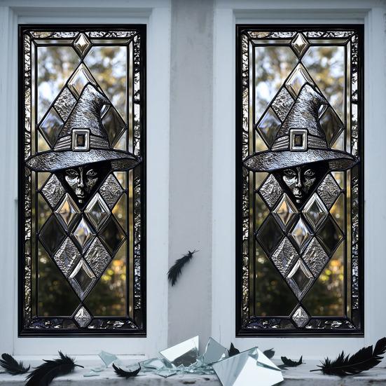 Halloween Window Cling Waterproof PVC Skull Spider Pumpkin Witch Grim Reaper Static Glass Sticker Home Office Party Decoration Decal