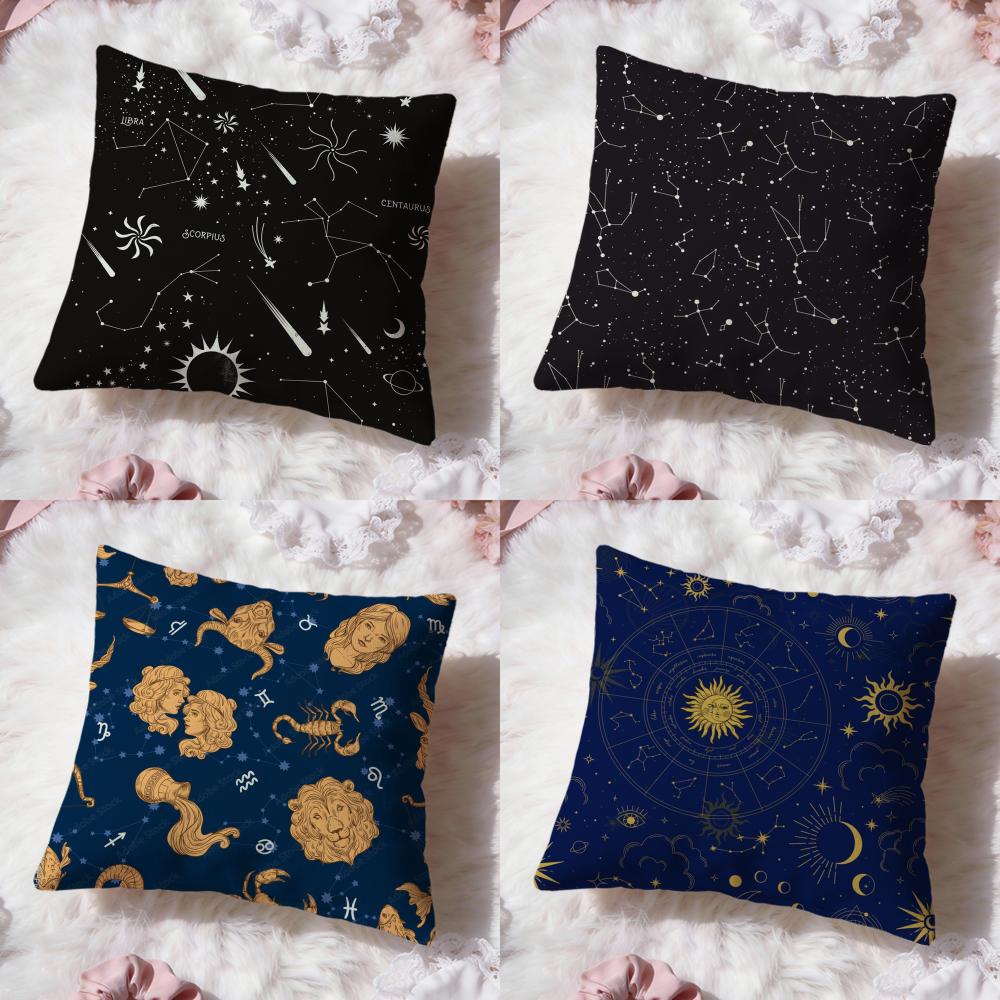 Constellation Pattern Cushion Cover Premium Comfort Reversible Pillow Cove Two in One Design for Any Room Car Interior