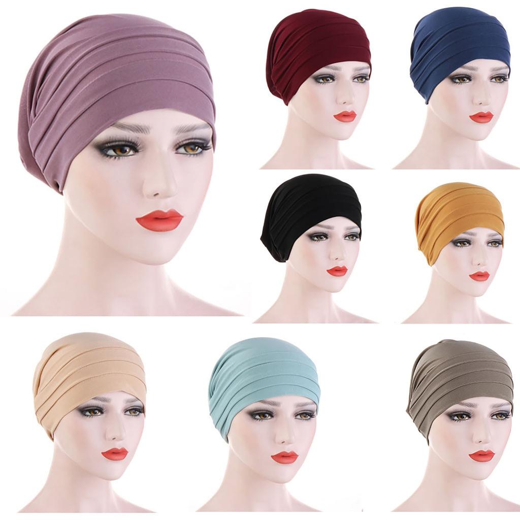 Femei Toamnă Iarnă Încrustate Cald Solid Musulman Cap Pălărie Wrap Esarfă Cap