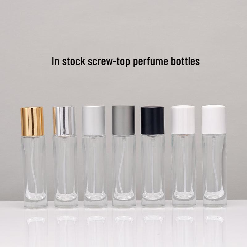 10ml Screw-Top Cylindrical Perfume Bottle & 15ml Snap-On Press Spray Cosmetic Sample Bottle
