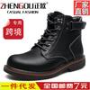 2025 New British Men's Velvet Martin Boots Casual Mid-top Leather Boots Fashionable Men's Cotton Boots Warm Boots Trendy Shoes