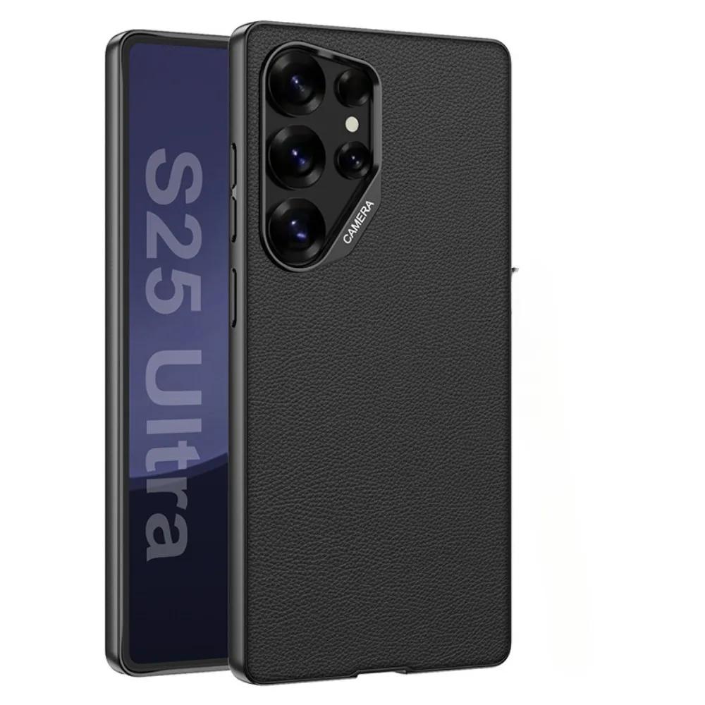 

Для Galaxy S25 Ultra противоударный жесткий кожаный чехол для телефона Samsung Galaxy S25 S24 S23 Ultra защитный чехол Galaxy S23 Ultra