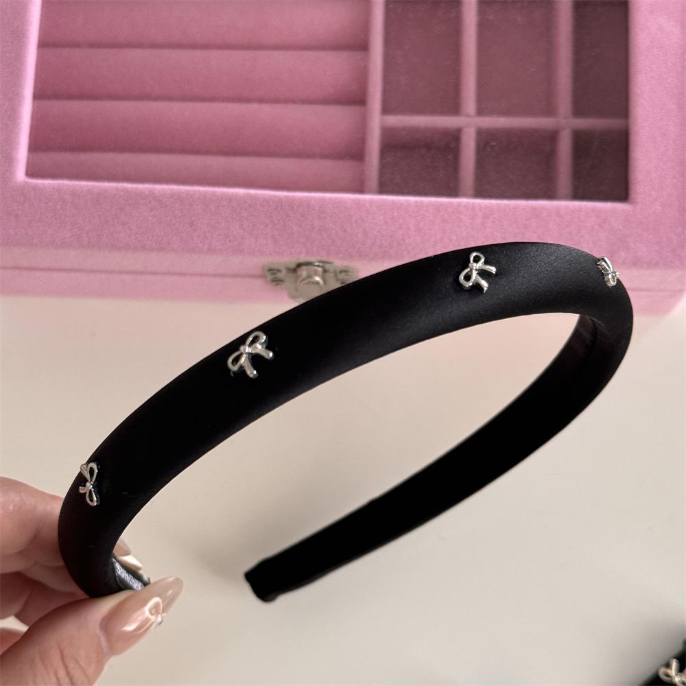 Sweet solid color bow headband Korean high cranial top pressure headband simple and versatile new hair accessories wholesale