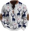 Men's Christmas Snowflake Tree Print Hoodie - Autumn 2025 Edition