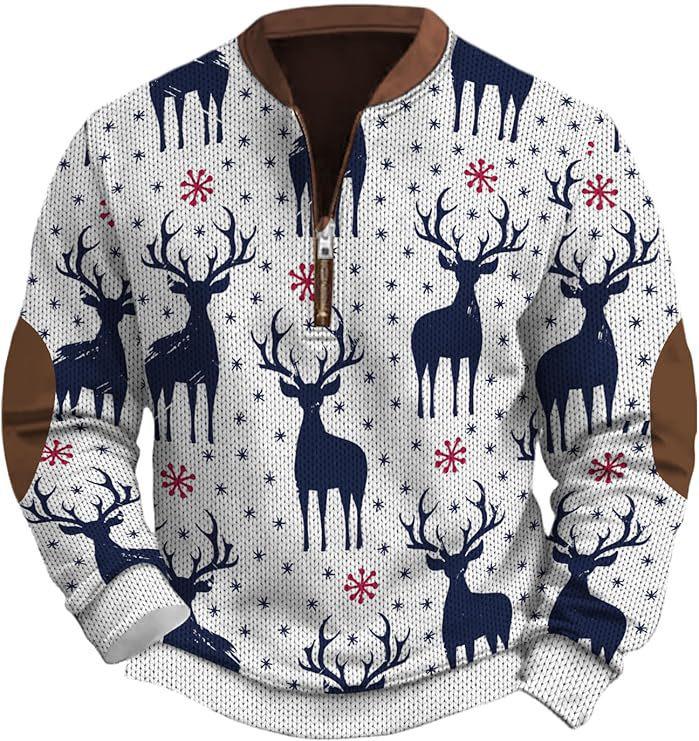 Men's Christmas Snowflake Tree Print Hoodie - Autumn 2025 Edition
