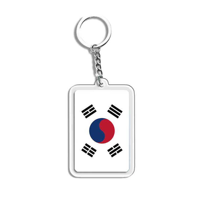 Acrylic Keychain Country Flags Collection United States Spain Russia France For Car Key Bag Gift Souvenir