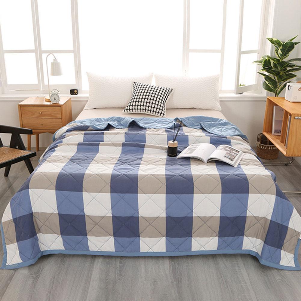 Plaid Summer Blanket Quilt Washed Cotton Air Condition Thin Comforter Blanket Bedspread For Singledouble Queen King Bed Coverlet