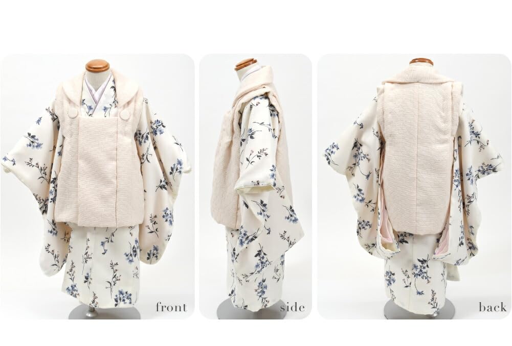 Kimono 3 Years Old Sale Cloth Set Modern Floral Pattern Hair Ornament Cloth Kimono Undergarment Zori Drawstring Tabi Socks Kids Lace X Beige 03