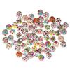 100Pcs Flower Print Wood Buttons 2 Holes Scrapbook Clothing Sewing DIY