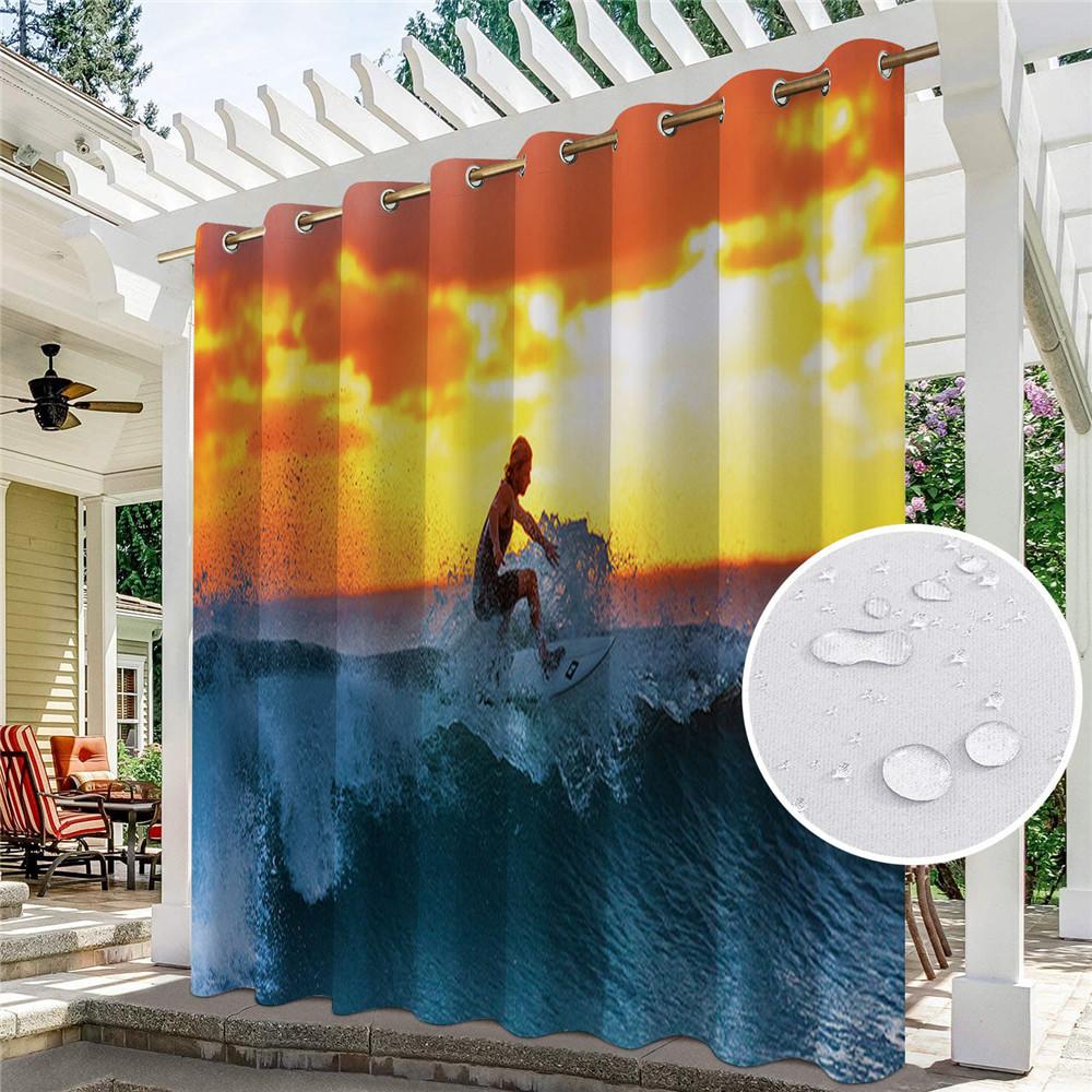 Perdea impermeabilă de exterior cu imprimare digitală peisaj Draperie Ușă glisantă Foyer Pergola Verandă Dimensiuni Perdele fabricate din poliester