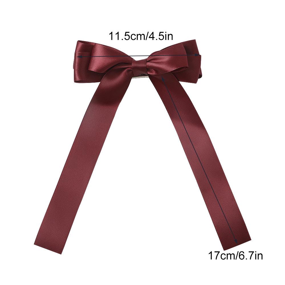 Simple Bow Ribbon Duckbill Clips Vintage Elegant Satin Bowknot Top Clips Casual Versatile Slide Metal Clips