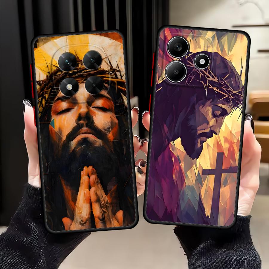 Funda Back Phone Cover Case for Xiaomi Redmi Note 14 9S 10 11 14C 12 A4 13 Pro Plus 13C Jesus