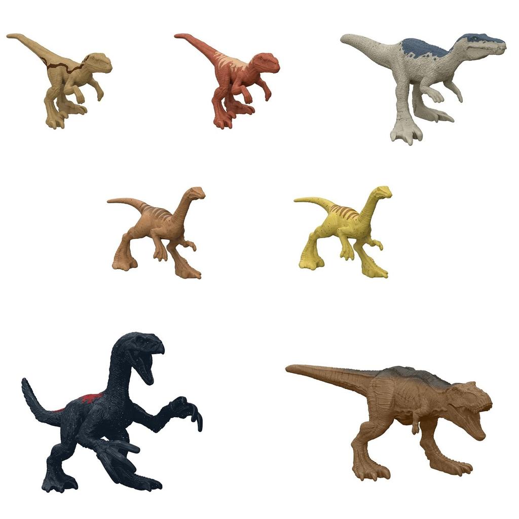 Mattel Jurassic World New Dominators Minifigure Set with Storage Case 4 and HJB15 [Dinosaur Toy] [Ages Up]