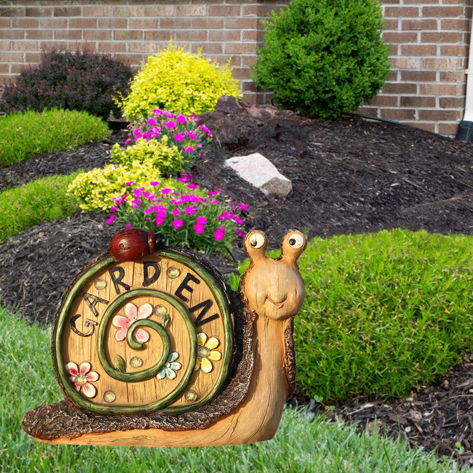 

Садовая статуэтка улитки, фигурка животного с солнечным уличным освещением, украшение подарка на новоселье C