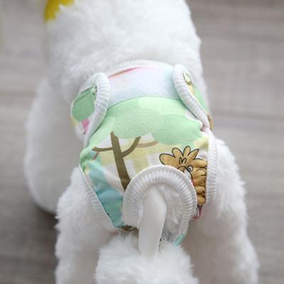 Calças menstruais para animais de estimação, estampa de desenho animado, estilo barriga, calças fisiológicas para animais de estimação, fraldas macias e respiráveis para cães, suprimentos para animais de estimação