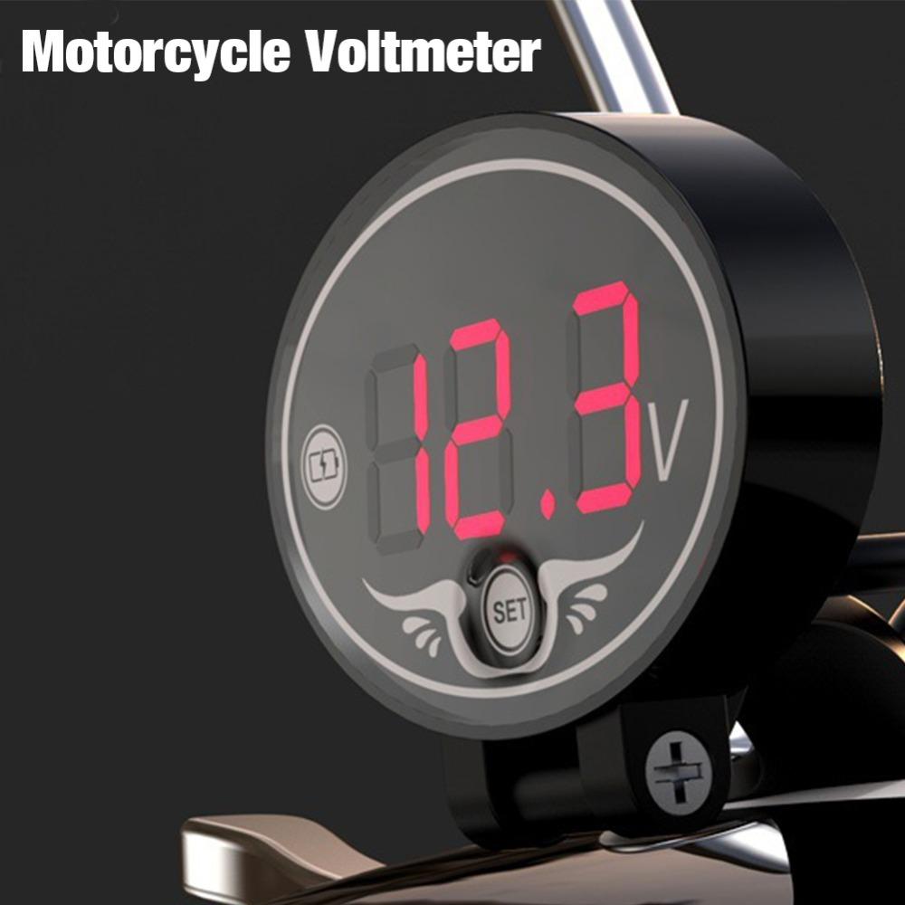 Universal Motorcycle Electronic Voltmeter Waterproof Dust-proof LED Watch Digital Display Panel Meter Motorcycle Accessories