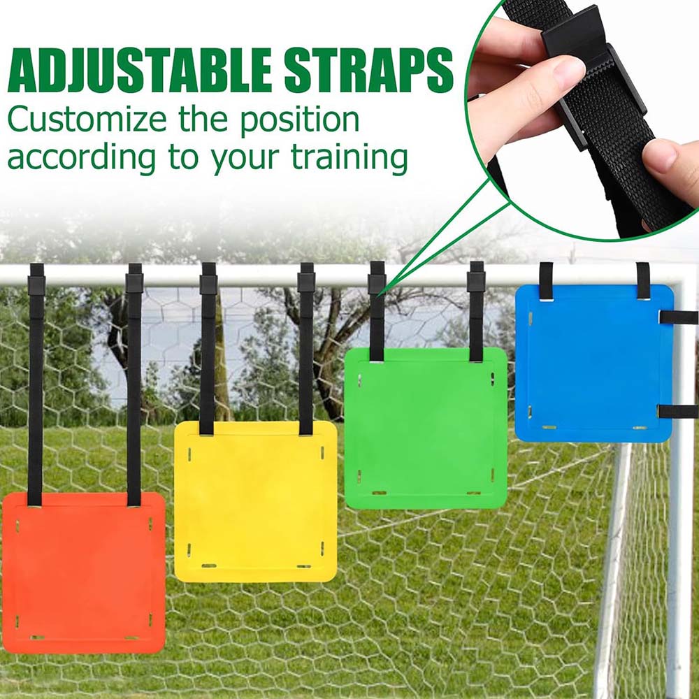 4Pcs Soccer Goal Target For Goals Training With 8Pcs Adjustable Extra-Long Strap